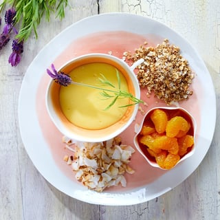obst im glas vanillepudding haferflocken kokos mandarinorangen