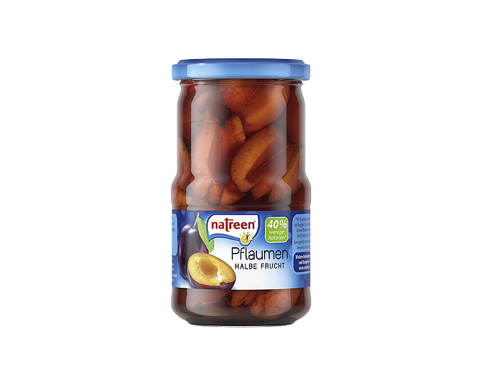 Pflaumen halbe Frucht im Glas