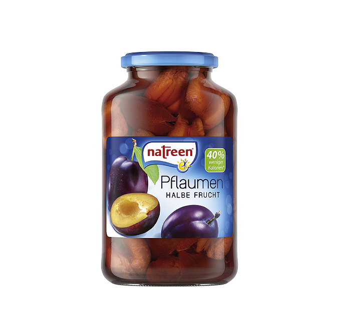 Pflaumen halbe Frucht im Glas